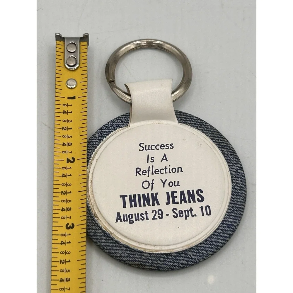 Vintage‎ Think Jeans Denim Mirror Keychain Advertising Keychain